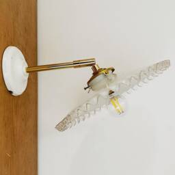 Vintage White Opaline Wall Light With Shade - thumbnail 3