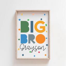 Set Of 3 Playroom Prints, Big Bro Lil Sis, Brother Sister Bedroom Sibling Rainbow Wall Art, Colourful - thumbnail 3