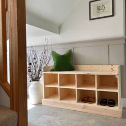 Unpainted, Shoe Storage, Storage Bench. Hall Bench, Window Seat, Boot Room Furniture - thumbnail 3