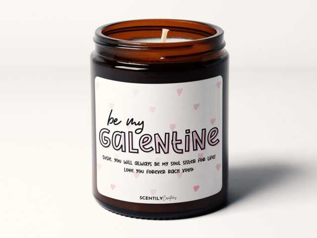 Be My Galentine Girl Power Friendship Personalised Message Soy Wax Candle - image 1