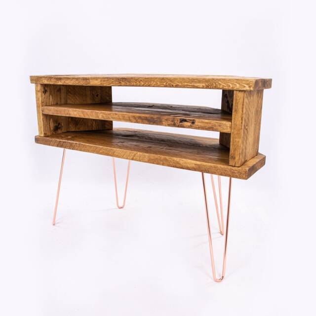 Harrow Tv Stand -By Dab Chic & Vintage/Bespoke Rustic Sideboard Living Furniture Handmade Solid Wooden Industrial Steel - image 1