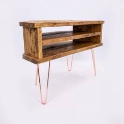Harrow Tv Stand -By Dab Chic & Vintage/Bespoke Rustic Sideboard Living Furniture Handmade Solid Wooden Industrial Steel - thumbnail 3
