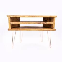 Harrow Tv Stand -By Dab Chic & Vintage/Bespoke Rustic Sideboard Living Furniture Handmade Solid Wooden Industrial Steel - thumbnail 2