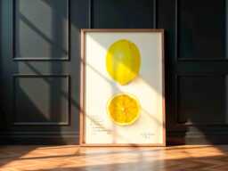Vintage Print Lemon Poster, Botanical Illustration, Kitchen, Kitchen Decor, Wall Decoration, Citrus Fruits, Cottagecore Decor - thumbnail 1
