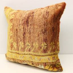 Handmade Kilim Pillow Cover 20x20, Vintage Turkish Wool Cushion - thumbnail 3