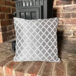 1150. Handmade Grey Mosaic Jacquard Cushion Cover, Size 12x12 - thumbnail 1