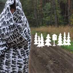 Forest, Bed Linen, 100% Cotton, Beddings Set, Trees With Hut On Chicken Leg, Monochrome Black & White For Christmas - thumbnail 4