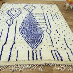 Handmade Berber Wool Rug - Moroccan Azilal Style Carpet - thumbnail 3