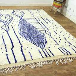 Handmade Berber Wool Rug - Moroccan Azilal Style Carpet - thumbnail 2