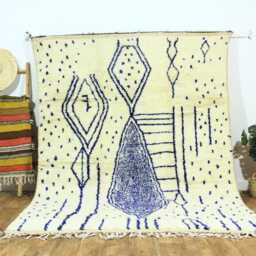 Handmade Berber Wool Rug - Moroccan Azilal Style Carpet - thumbnail 4
