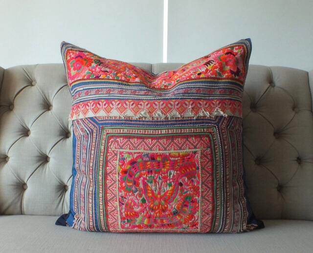 Throw Pillows Hmong Textiles Vintage Fabric Handwoven Textiles Scatter Cushions Beanbags Ottoman Couch Sofa Floor Pillows - image 1