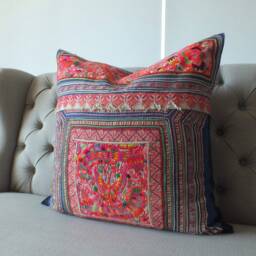 Throw Pillows Hmong Textiles Vintage Fabric Handwoven Textiles Scatter Cushions Beanbags Ottoman Couch Sofa Floor Pillows - thumbnail 3