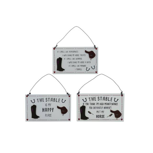 Horse Lovers Plaque Stables Fun Sign Birthday Funny Riding Stable Is My Happy Place Secret Santa Stocking Filler - image 1