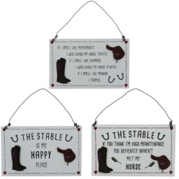 Horse Lovers Plaque Stables Fun Sign Birthday Funny Riding Stable Is My Happy Place Secret Santa Stocking Filler - thumbnail 2