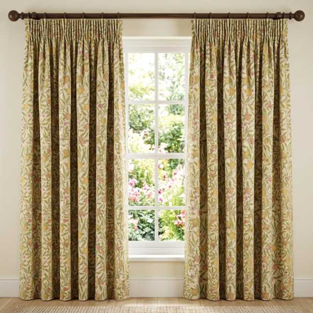 Custom Made William Morris Pomegranate Buttercup Blackout Lining Curtains 3 - image 1