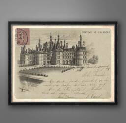 Vintage Chambord Castle Postcard Print French Wall Art - thumbnail 1