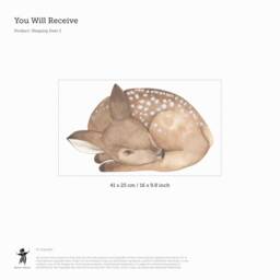 Sleeping Deer 2 Fabric Wall Sticker. Removable & Reusable - thumbnail 3