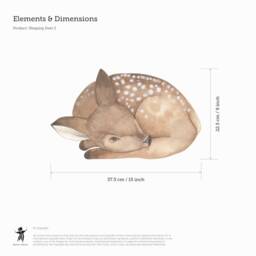 Sleeping Deer 2 Fabric Wall Sticker. Removable & Reusable - thumbnail 2