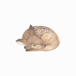 Sleeping Deer 2 Fabric Wall Sticker. Removable & Reusable