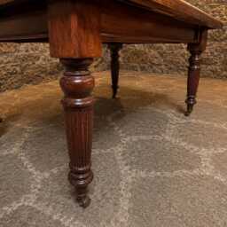 Large Mahogany Georgian Style Dining Table - Traditional English Design, Brass Castors - thumbnail 4