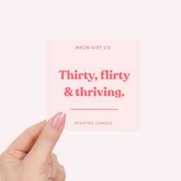 Funny 30Th Birthday Gift For Best Friend - Thirty Flirty & Thriving Candle Milestone Gifts Label - thumbnail 2