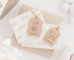 Personalised Christmas Gift Tag - Wooden Santa Eve Box Present Tags Father - thumbnail 1