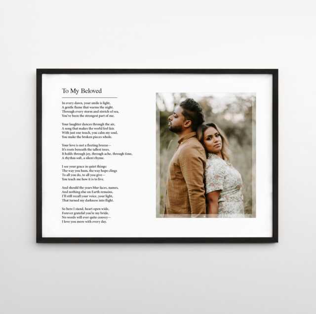 Custom Personalised Photo & Poem Print. Use Your Own Words & Images. Framed Wall Art Keepsake For Wedding Family Funeral Or Reading - image 1