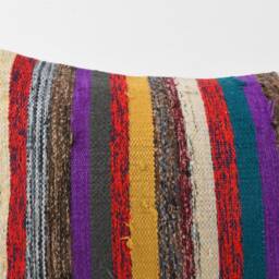 Handwoven Turkish Kilim Lumbar Pillow Bohemian Home Decor - 16x24 Inch - thumbnail 3