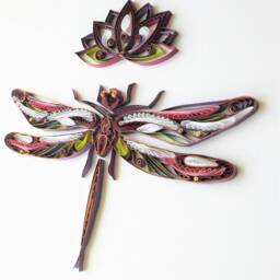 Dragonfly Quilling Art Metallic Copper Paper Wall Decor - thumbnail 3