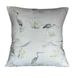 1 X Nature Print Wading Birds Sea Birds Ivory Cream Grey Cushion Cover - thumbnail 1