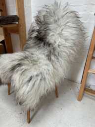 Natural Grey Icelandic Sheepskin, Rare Stunning Genuine Luxury Sheepskin Rug, Fur Throw, Eco Wool , Undyed