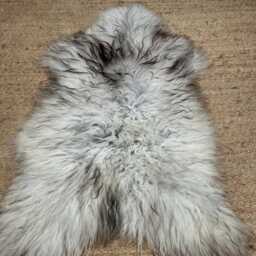 Natural Grey Icelandic Sheepskin, Rare Stunning Genuine Luxury Sheepskin Rug, Fur Throw, Eco Wool , Undyed - thumbnail 2