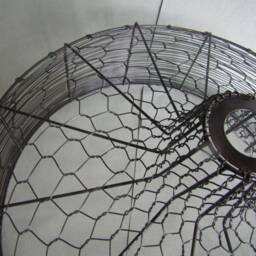 Large 20 Inch Metal Wire Light Shade Industrial Rustic Vintage Retro Old Ceiling Pendant Shade Dome Pendant Light - thumbnail 4