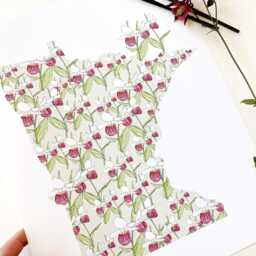 Minnesota State Flower Map Watercolor Pink & White Ladys Slipper - Art Print Wall Graduation Wedding Anniversary Realtor Moving Gift - thumbnail 3