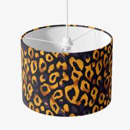 Black & Gold Leopard Print Velvet Lampshade Drum Lamp Shade 25cm 30cm 35cm 40cm 45cm Ceiling , Table Luxury Living, Animal - thumbnail 3