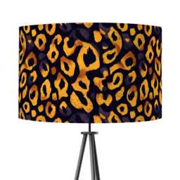 Black & Gold Leopard Print Velvet Lampshade Drum Lamp Shade 25cm 30cm 35cm 40cm 45cm Ceiling , Table Luxury Living, Animal - thumbnail 1
