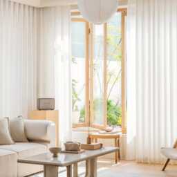 White Morden Texture Voile Custom Curtain Made To Measure Sheer Bespoke - thumbnail 2