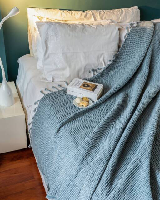 67''83'' Gray Stonewashed Waffle High Quality Turkish Cotton Throw Blanket, Bed Spread, Couch Cozy Sofa Cover - image 1