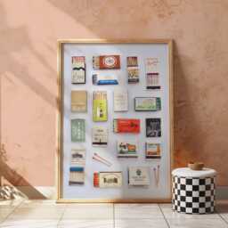Matchbooks Collage Art Print, Vintage Hotel Theme, Retro Decor - thumbnail 1