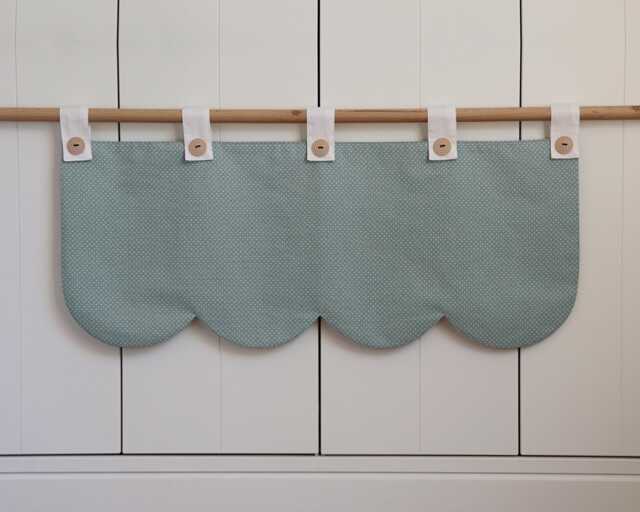 Double-Sided Pelmet With Suspenders & Buttons - Cotton, Various Colors Made To Measure, Height Width Choose From Rustic Style - image 1