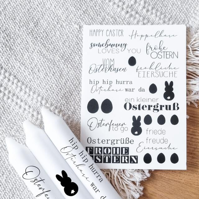 Candle Tattoos Various Motifs - Water Slide Film Decorating Candles Sayings Easter Spring Flowers - image 1