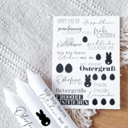 Candle Tattoos Various Motifs - Water Slide Film Decorating Candles Sayings Easter Spring Flowers - thumbnail 1