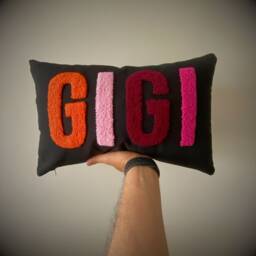 Personalized Punch Needle Linen Pillow, Custom Name, Nursery Decor - 12x20 - thumbnail 3