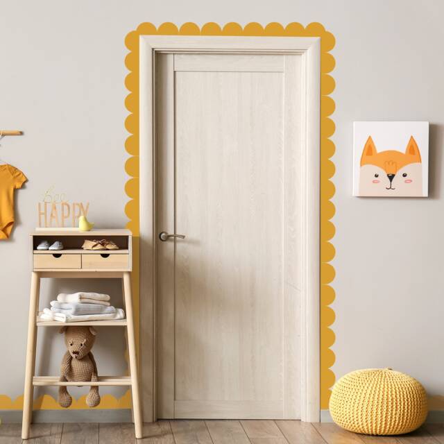 Scallop Edge Fabric Wall Stickers Removable Nursery Decor - image 1