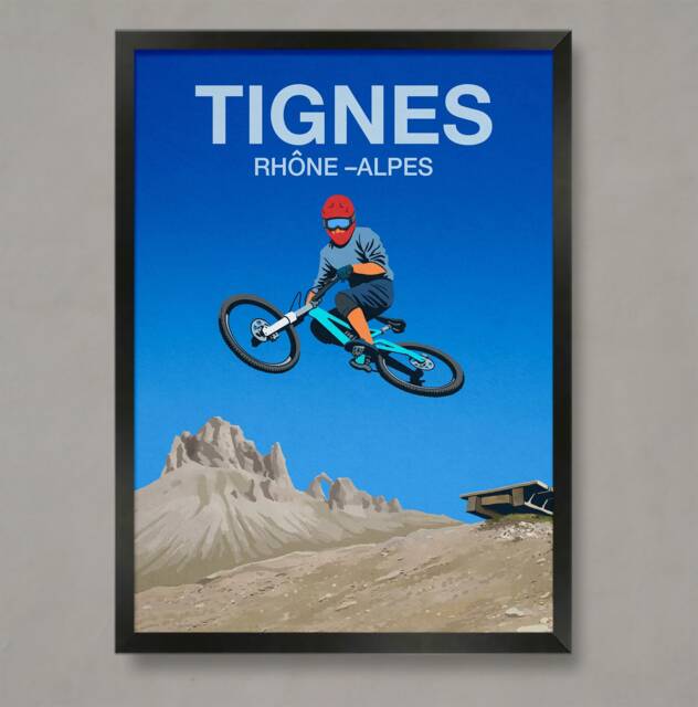 Tignes Mountain Bike Trail Poster, France - Digital Painting - image 1