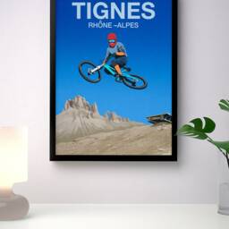 Tignes Mountain Bike Trail Poster, France - Digital Painting - thumbnail 3