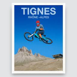 Tignes Mountain Bike Trail Poster, France - Digital Painting - thumbnail 2