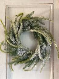 Artificial Christmas Wreath Frosted Fir Snow Dusted Pine For Front Door Decor Rustic Holiday For Indoor & Outdoor - thumbnail 1