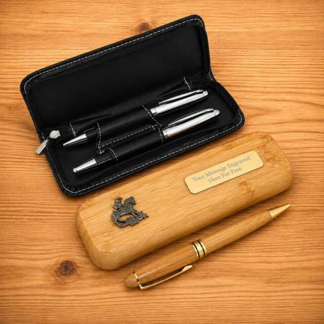 Patron Saint Days Luxury Wooden Or Leatherette Pen Case With Matching Free Engraving Patrick George David Gift - image 1