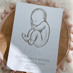 Personalised Baby Birth Details Print - A4 Birth Poster, Baby Name Wall Art, Nursery Print, Woodland Nursery, Safari Stat - thumbnail 2